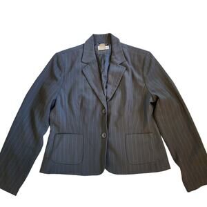 Chadwicks Womens Blazer Size 16 Gray 2 Button Lined Career